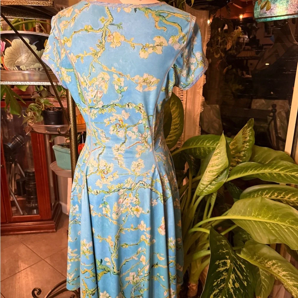 Blackmilk Van Gogh Starry Night vs. Almond Blossoms Inside-Out Dress - Picture 6 of 9